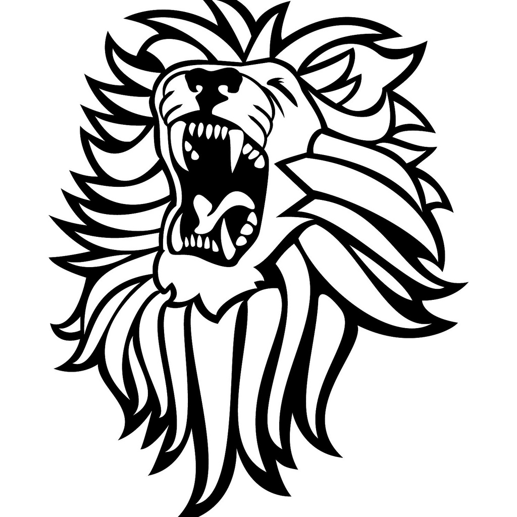 Roaring lion clip art