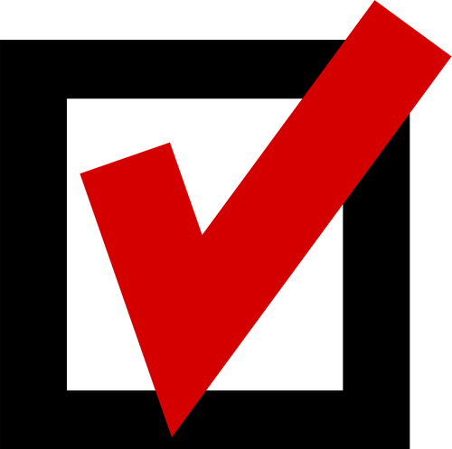 Ticked yes voting sign vector drawing | Public domain vectors