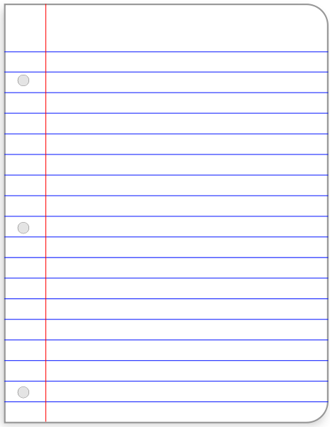 Piece of notebook paper clipart