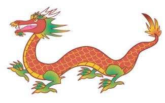 Fire Chinese Dragons Clipart