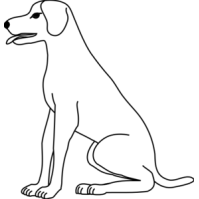 Standing Dog Outline clip art free vector