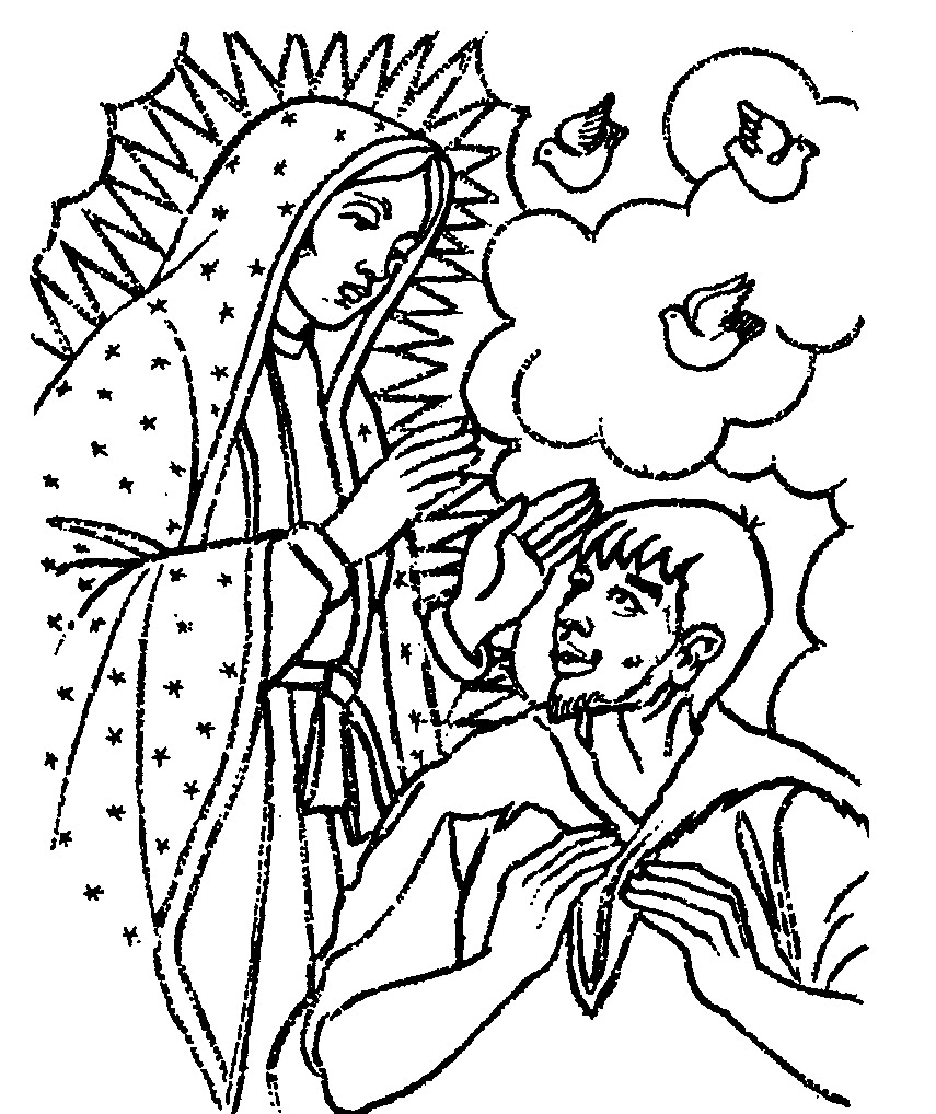 Dibujos de la Virgen de Guadalupe para colorear gratis - Imagui