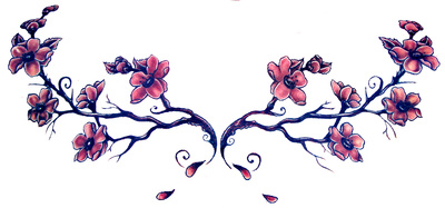 Japanese Cherry Blossom Tattoo Purple Flowers Branch | Just Free ...