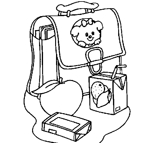 Coloring page Backpack and breakfast to color online - Coloringcrew.