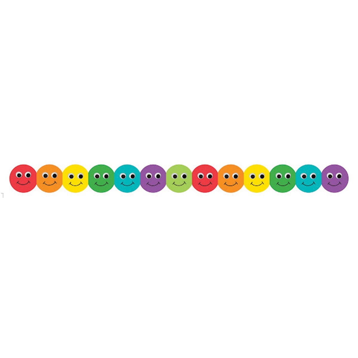 Smiley Face Assorted Colors Classroom Diecut Borders 3"X36" 12/Pkg ...