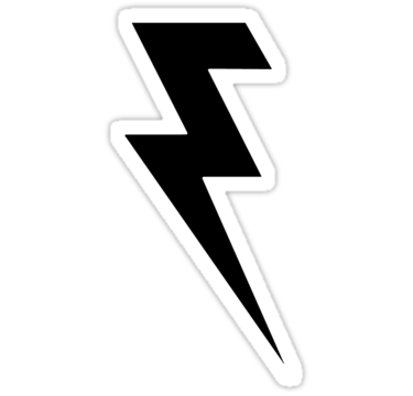 Black and White Lightning Bolt" Stickers by GameBantz | Redbubble