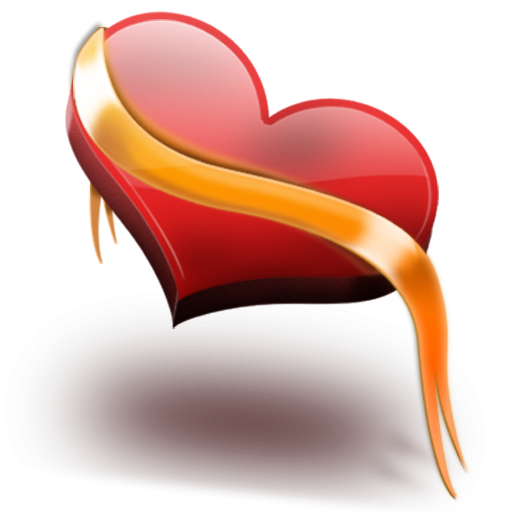Heart With Yellow Ribbon Icon, PNG ClipArt Image