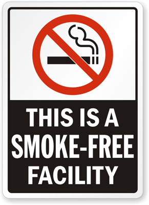 No Smoking Labels - Smoke-Free Facility, SKU: S-