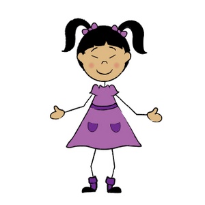 Children Cartoon Clipart Image - Cartoon Asian Girl Stick Figure