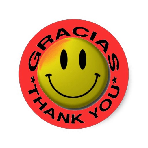 Thank You Smiley Face Black Damask Sticker Label from Zazzle.