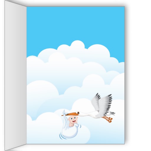 Stork carrying new born Baby Greeting Cards from Zazzle.