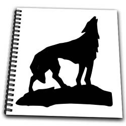 Howling Wolf In Black Silhouette - Drawing Book 8 X 8 ...