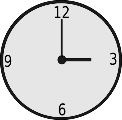 Black Outline Time Clock Analog 3pm vector, free vector images ...
