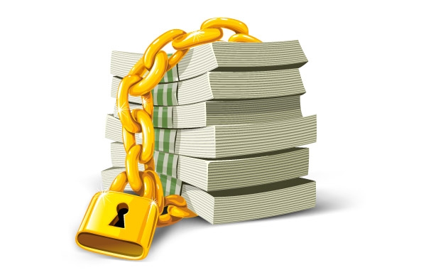 Money with gold lock :: Vector Open Stock | vector graphics and ...