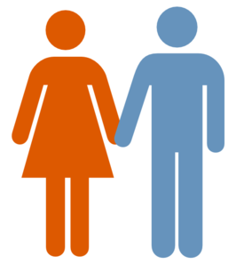 Man And Woman (blue Orange) Icon clip art - vector clip art online ...