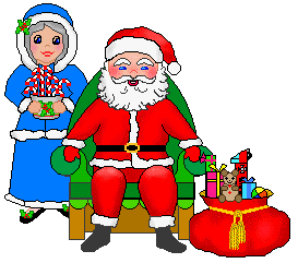 Christmas clip art of Santa Claus and Mrs Santa Claus with ...