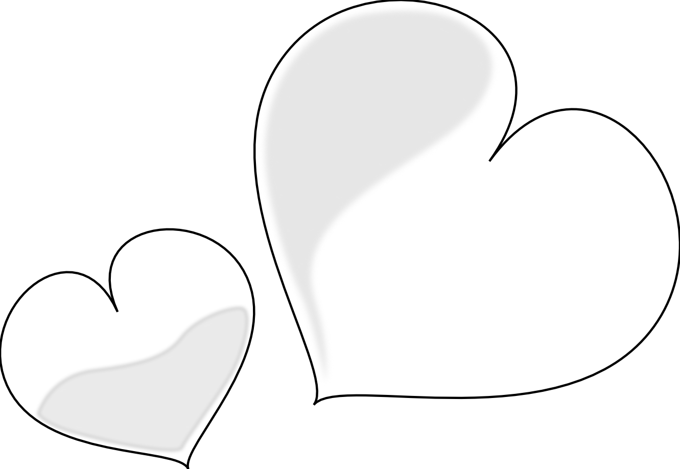 kablam Heart Glossy Two black white line art ...