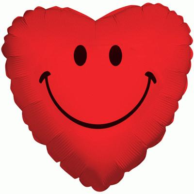 Looney Balloon Smiley Red Heart Smiley Red Heart