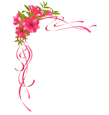 Seamless floral border and flower vector