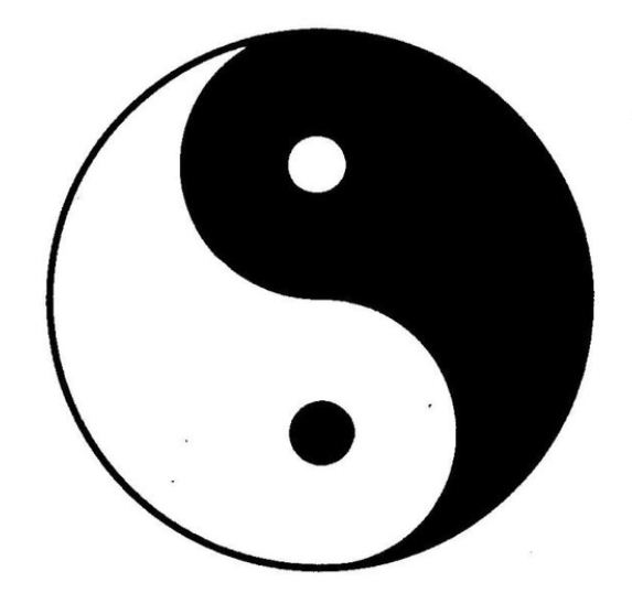 Disegno per tatuaggio classico yin e yang