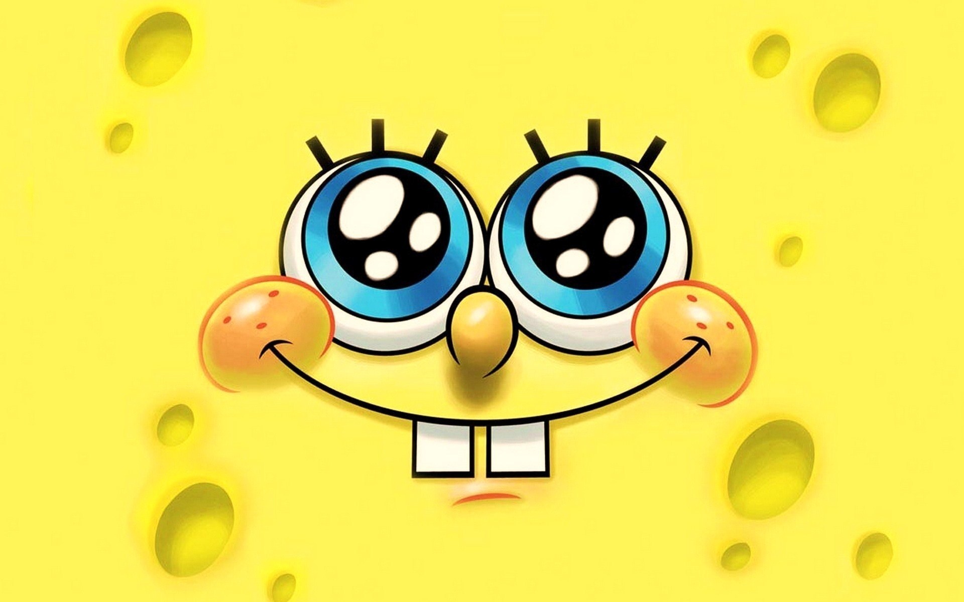 Funny Face Spongebob Cartoon Yellow Wallpaper Hd