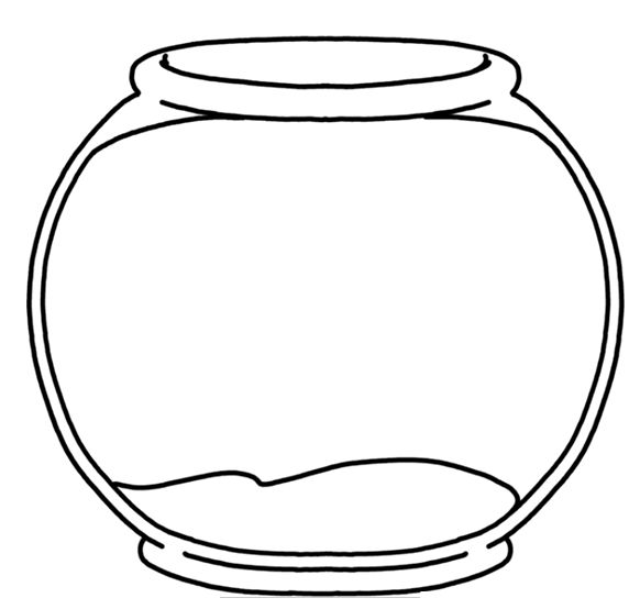 Fish bowl outline clipart