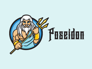 Poseidon Mascot Logo | Mascot Logo Captain - ESports • Cartoon