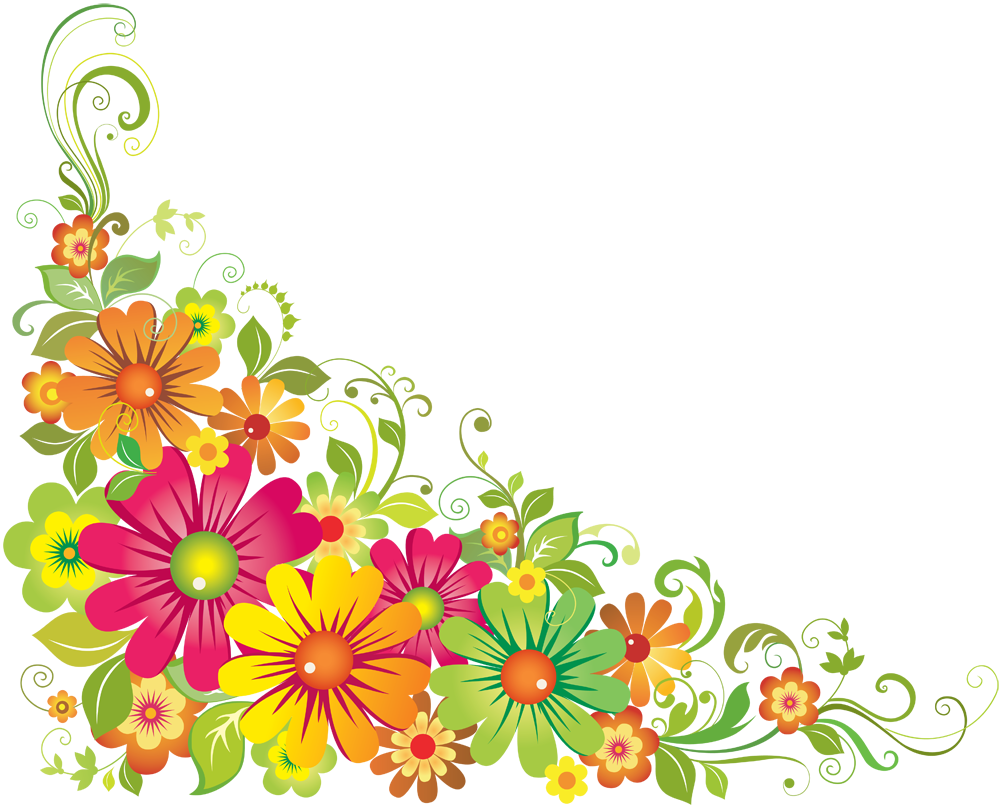 Flowers Corner Border Clipart Png Download Corner Flower Border Png