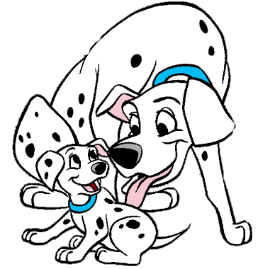 Pongo, Perdita and puppies Clipart from Disney's 101 Dalmatians ...