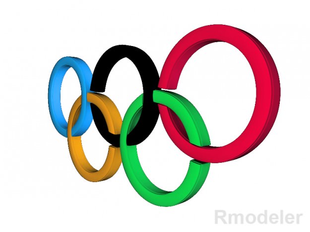 Olympic 3d Logo 3D Model OBJ MA MB DAE | CGTrader.com