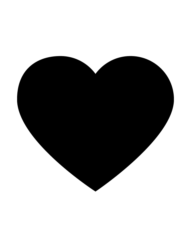Bitten Heart Silhouette | H & M Coloring Pages