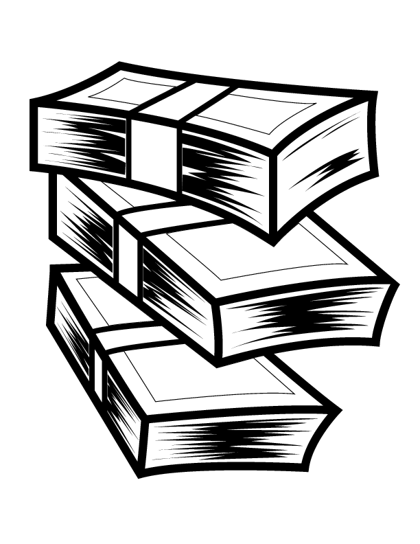 Stack Of Money Clipart Black And White
