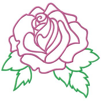 Gunold Embroidery Design: Rose Outline 7.22 inches H x 7.46 inches W