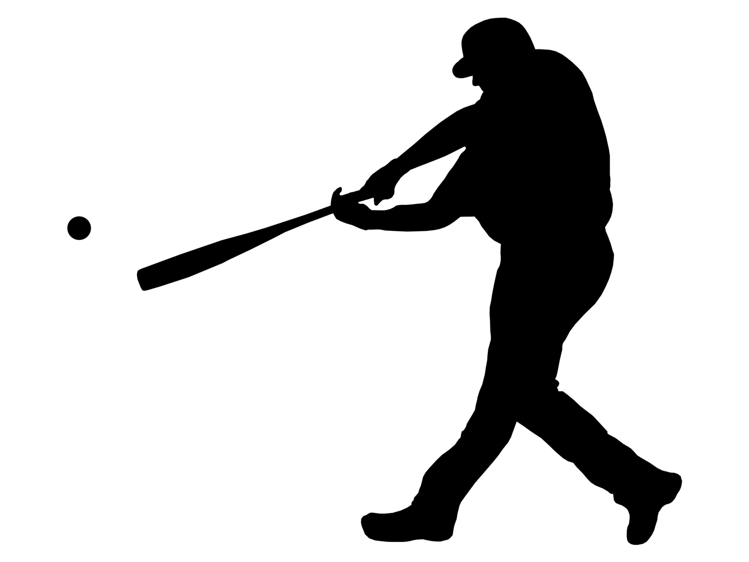 Baseball batter hitting ball clipart