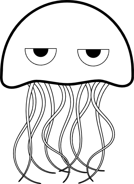 Jelly Fish Outline Clipart