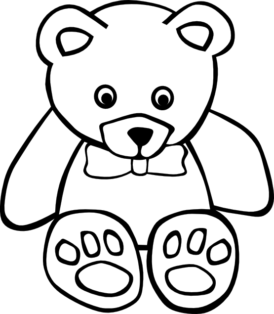 Clip Art: simple teddy bear 1 black white line ...