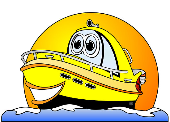 Yellow Cartoon Motor Boat" by Graphxpro | Redbubble