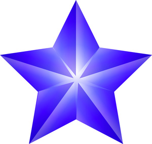 Christmas Star Clipart Image - A blue beveled Christmas star