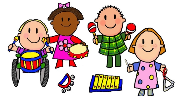 Children and music clipart