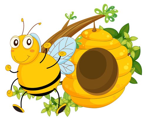 Cartoon bee and beehive vector material 13 - Vector Animal, Vector ...