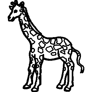 Zoo animal black and white clipart