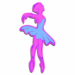 ZWalls Store - ZWalls Blue Ballet Dancer-3, 3D Cartoon Wall ...