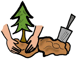 Planting trees clipart