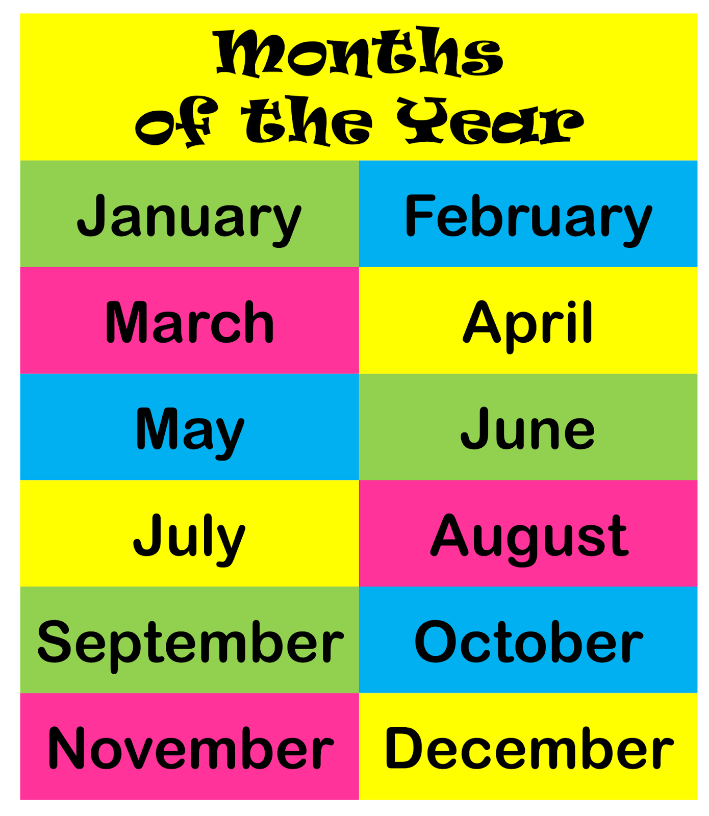 Months Of The Year ClipArt Best