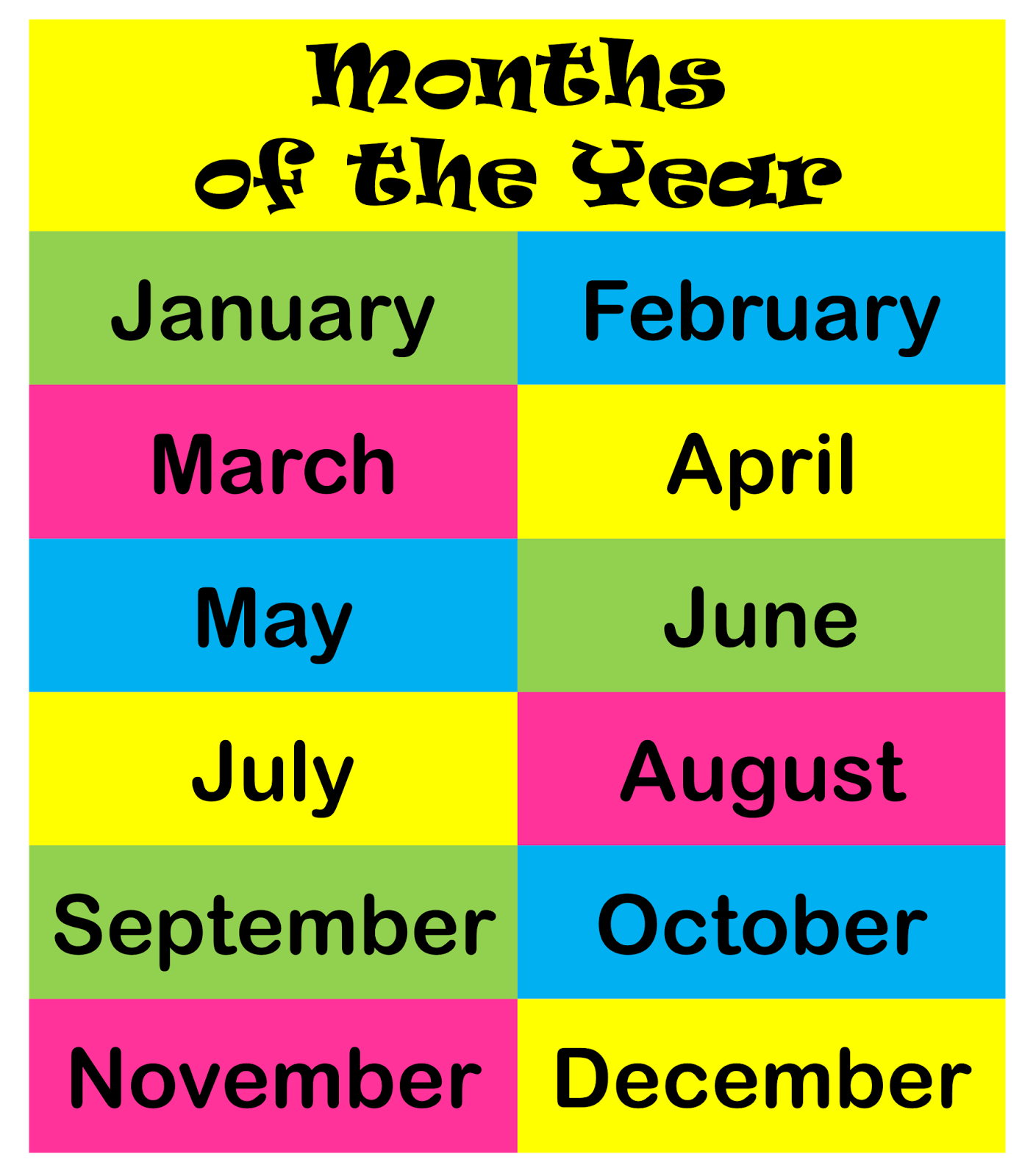 months of the year