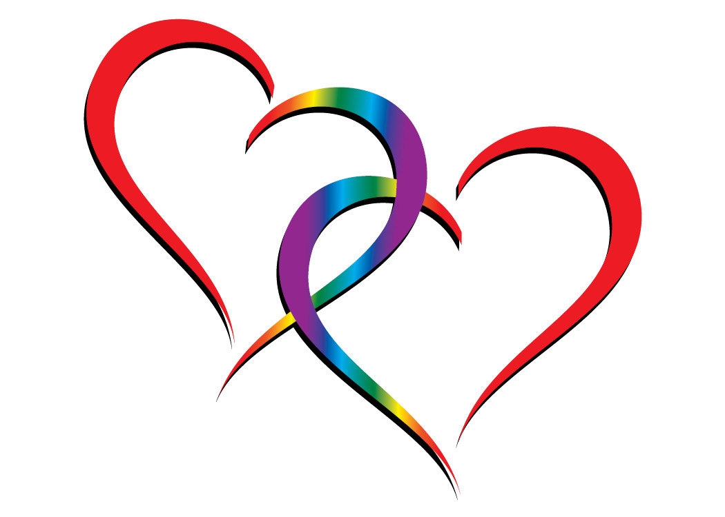 Two hearts one love clipart