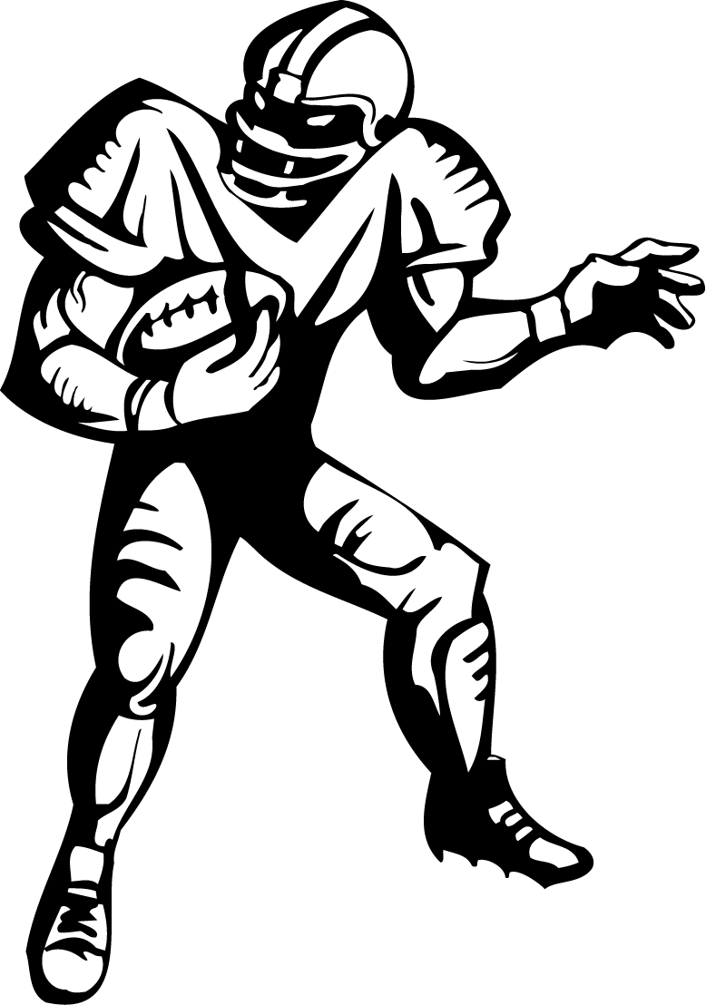 Football Player Standing Drawing - Free Clipart Images