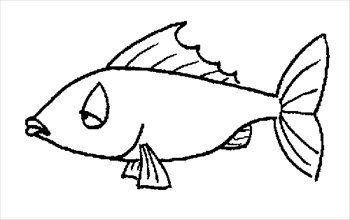 Free fish clipart black and white