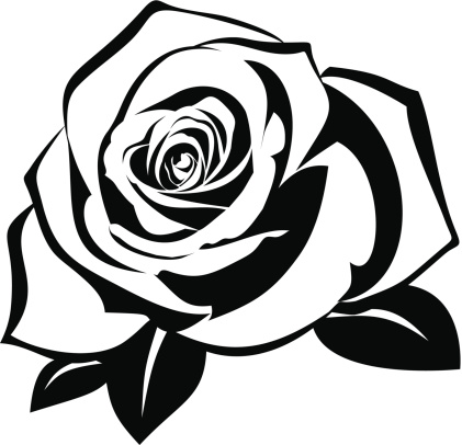 Silhouette Of A Roses Stencil Clip Art, Vector Images ...