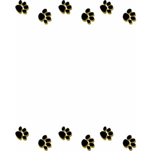 Brown and black puppy dog paw print stationary - Templates ...